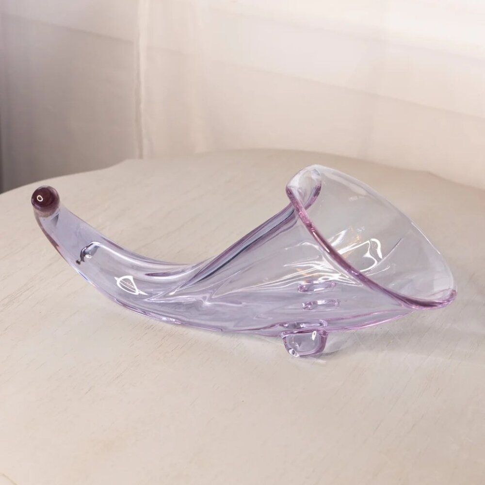 Vintage Large Neodymium Glass Purple Cornucopia